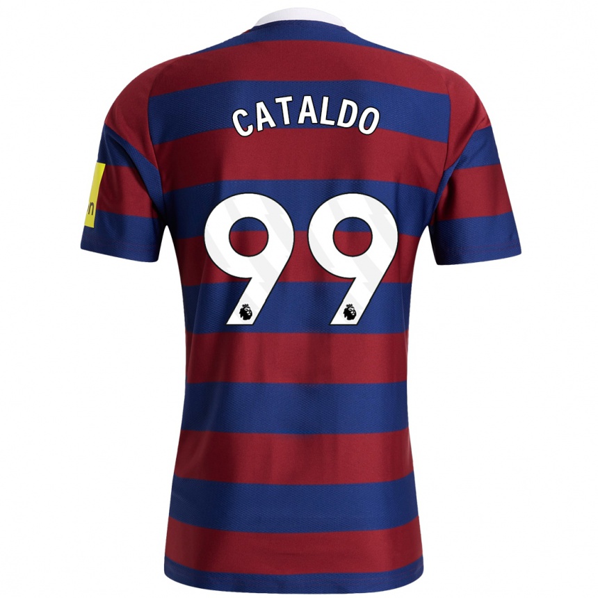 Kids Football Lia Cataldo #99 Burgundy Navy Blue Away Jersey 2024/25 T-Shirt