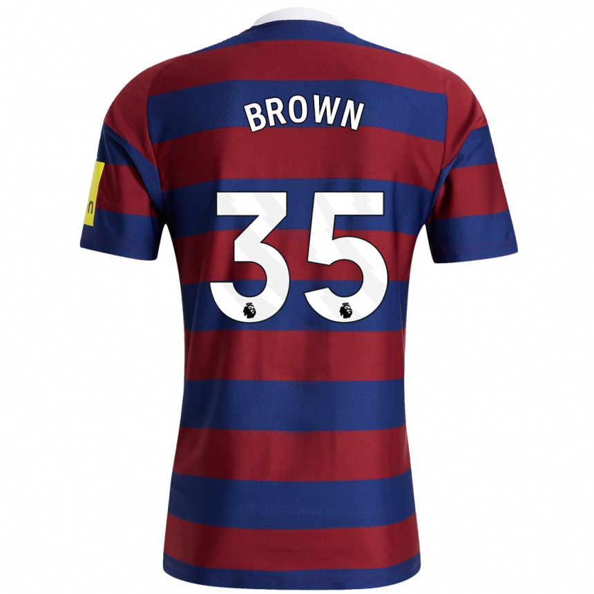 Kids Football Will Brown #35 Burgundy Navy Blue Away Jersey 2024/25 T-Shirt