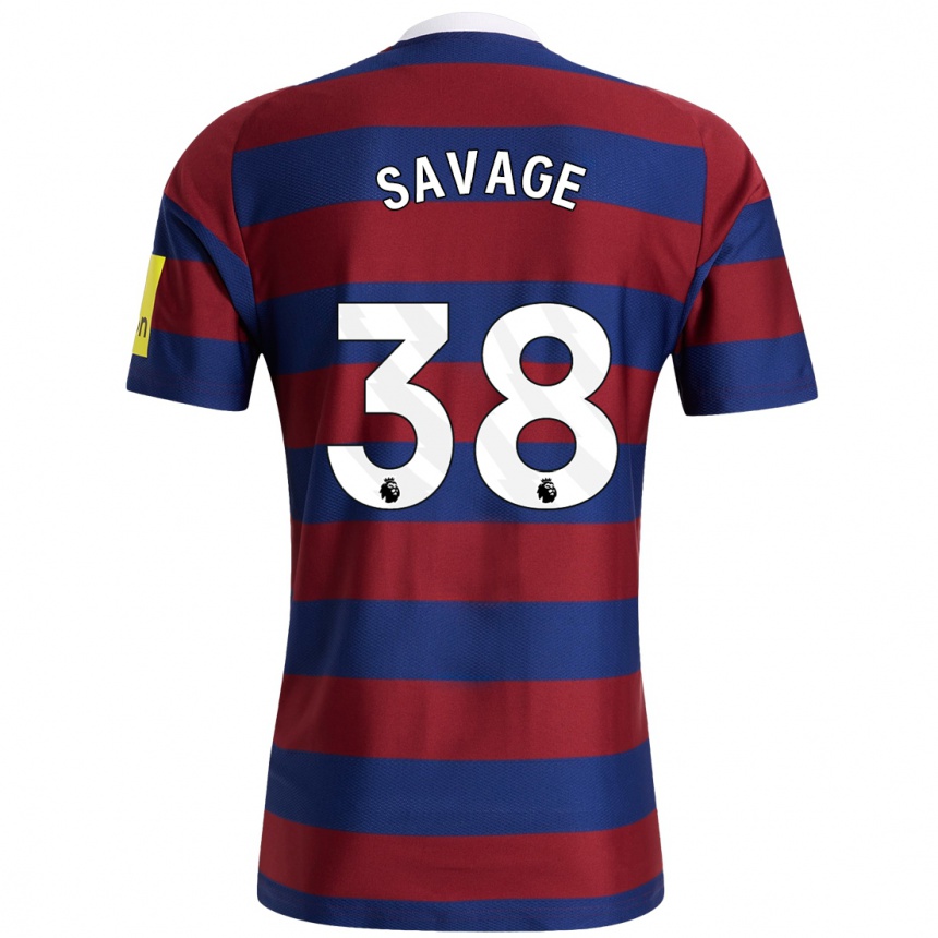 Kids Football Remi Savage #38 Burgundy Navy Blue Away Jersey 2024/25 T-Shirt