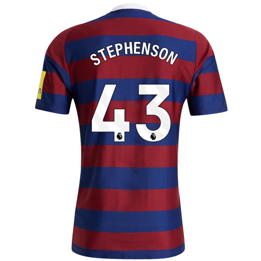 Kids Football Dylan Stephenson #43 Burgundy Navy Blue Away Jersey 2024/25 T-Shirt