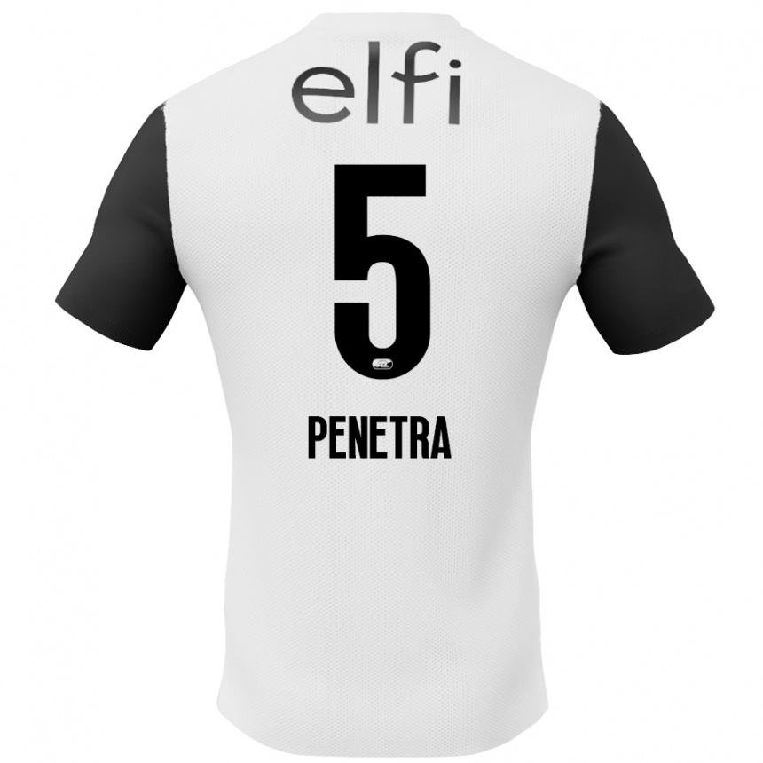 Kids Football Alexandre Penetra #5 White Black Away Jersey 2024/25 T-Shirt