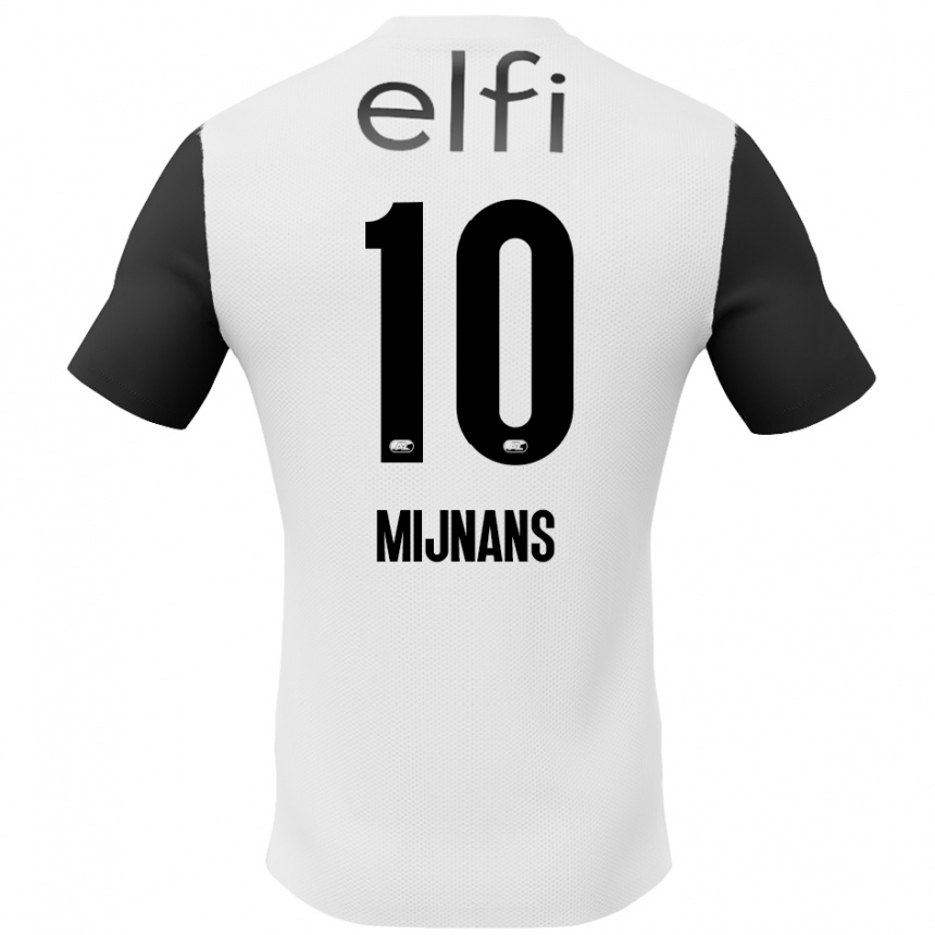 Kids Football Sven Mijnans #10 White Black Away Jersey 2024/25 T-Shirt