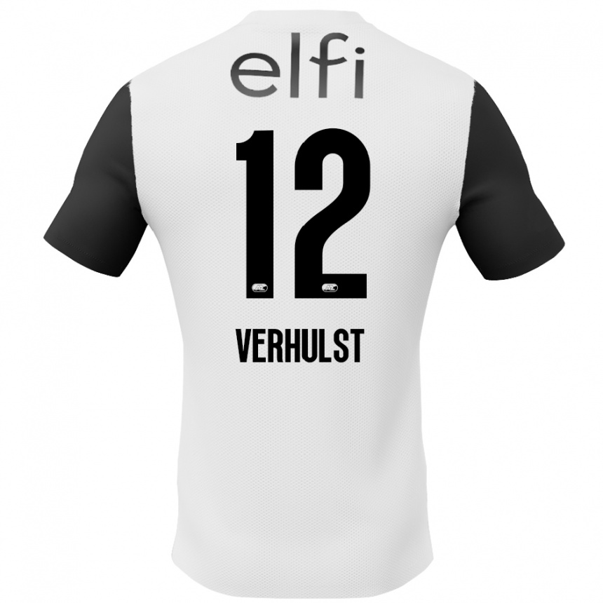 Kids Football Hobie Verhulst #12 White Black Away Jersey 2024/25 T-Shirt