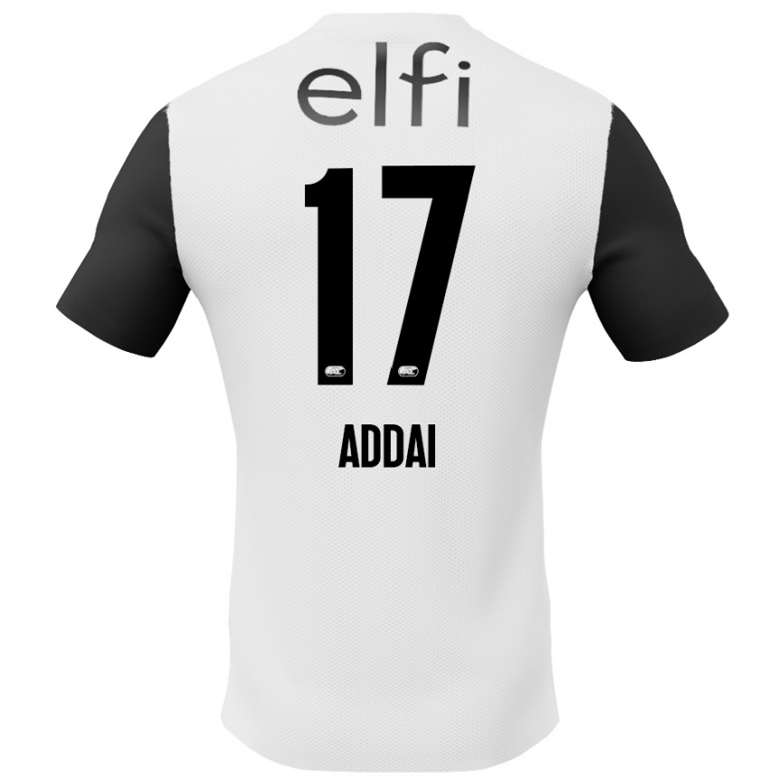 Kids Football Jayden Addai #17 White Black Away Jersey 2024/25 T-Shirt