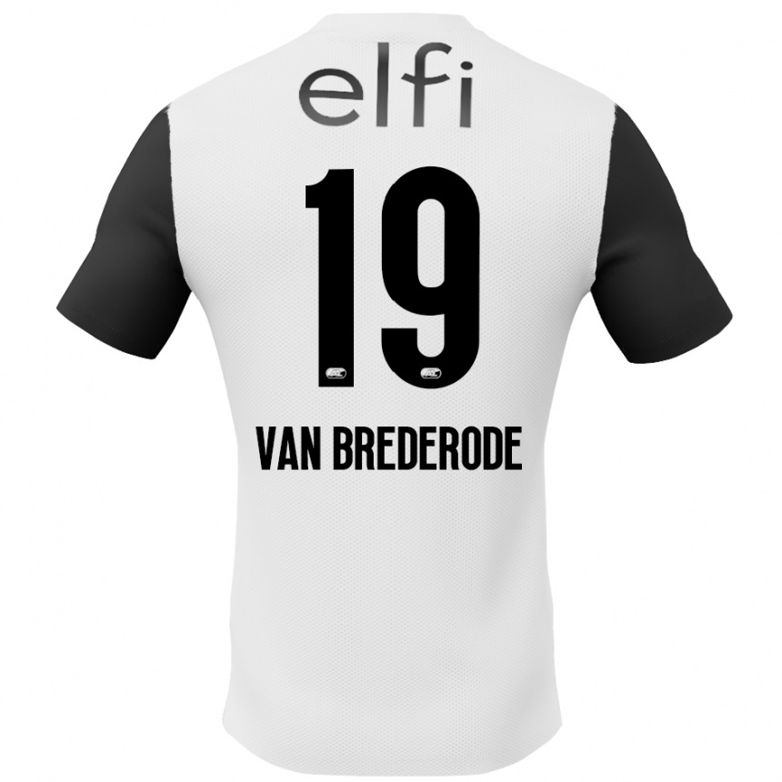 Kids Football Myron Van Brederode #19 White Black Away Jersey 2024/25 T-Shirt