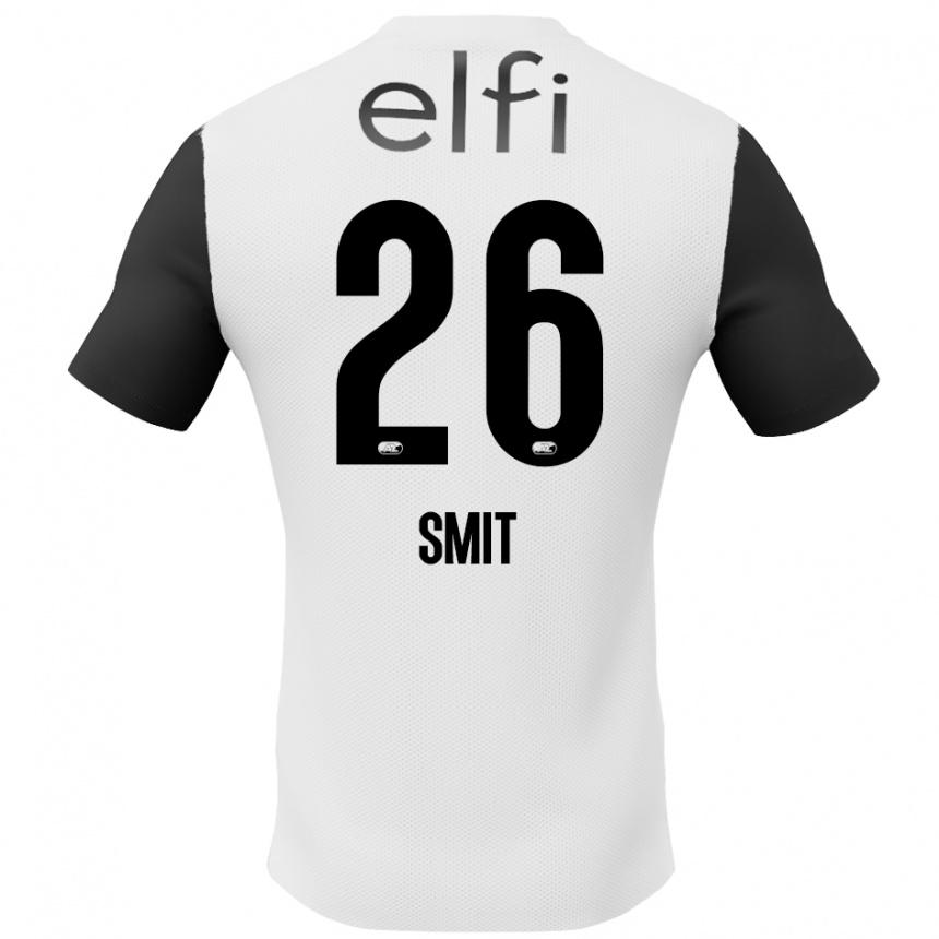 Kids Football Kees Smit #26 White Black Away Jersey 2024/25 T-Shirt