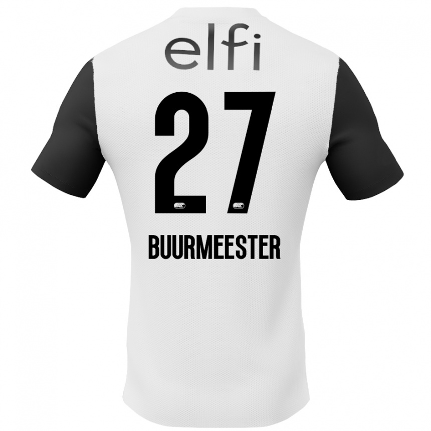 Kids Football Zico Buurmeester #27 White Black Away Jersey 2024/25 T-Shirt