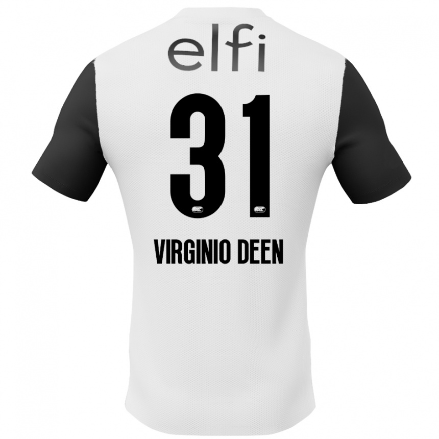 Kids Football Daniël Virginio Deen #31 White Black Away Jersey 2024/25 T-Shirt