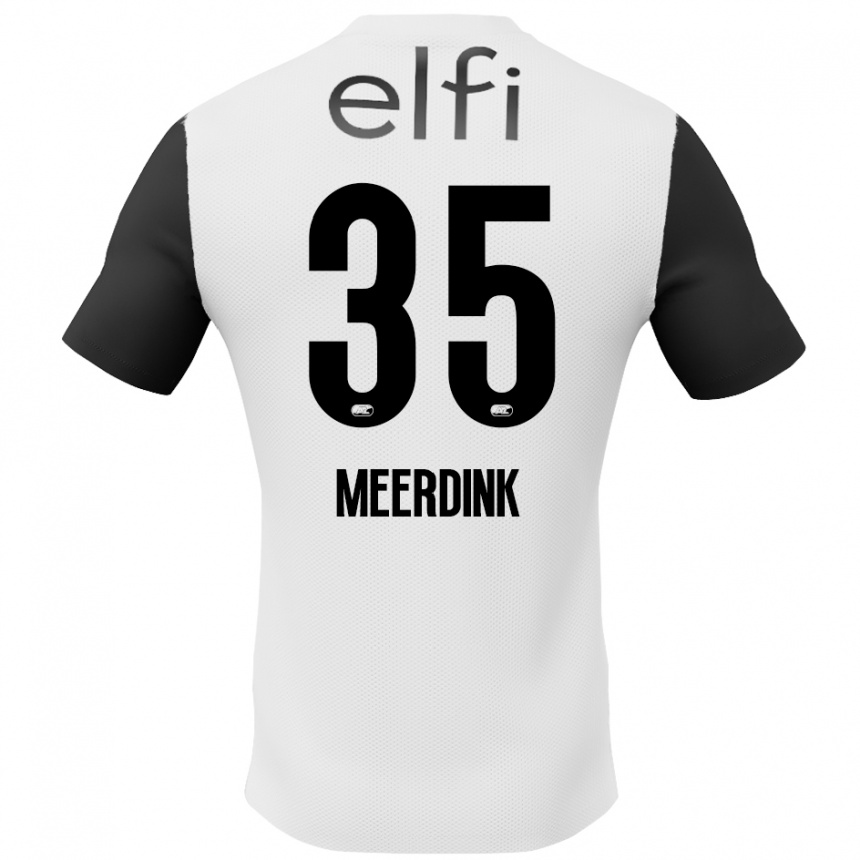 Kids Football Mexx Meerdink #35 White Black Away Jersey 2024/25 T-Shirt