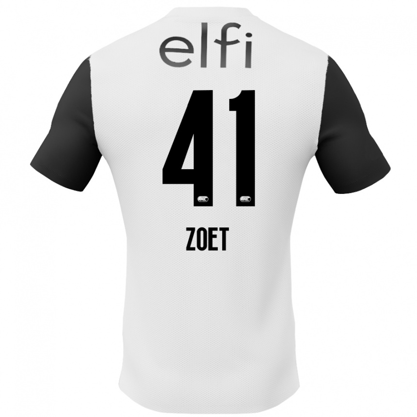 Kids Football Jeroen Zoet #41 White Black Away Jersey 2024/25 T-Shirt