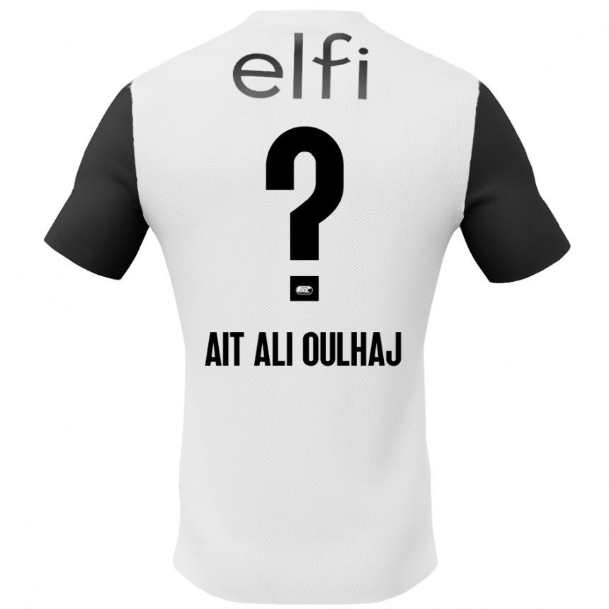 Kids Football Adam Ait Ali Oulhaj #0 White Black Away Jersey 2024/25 T-Shirt