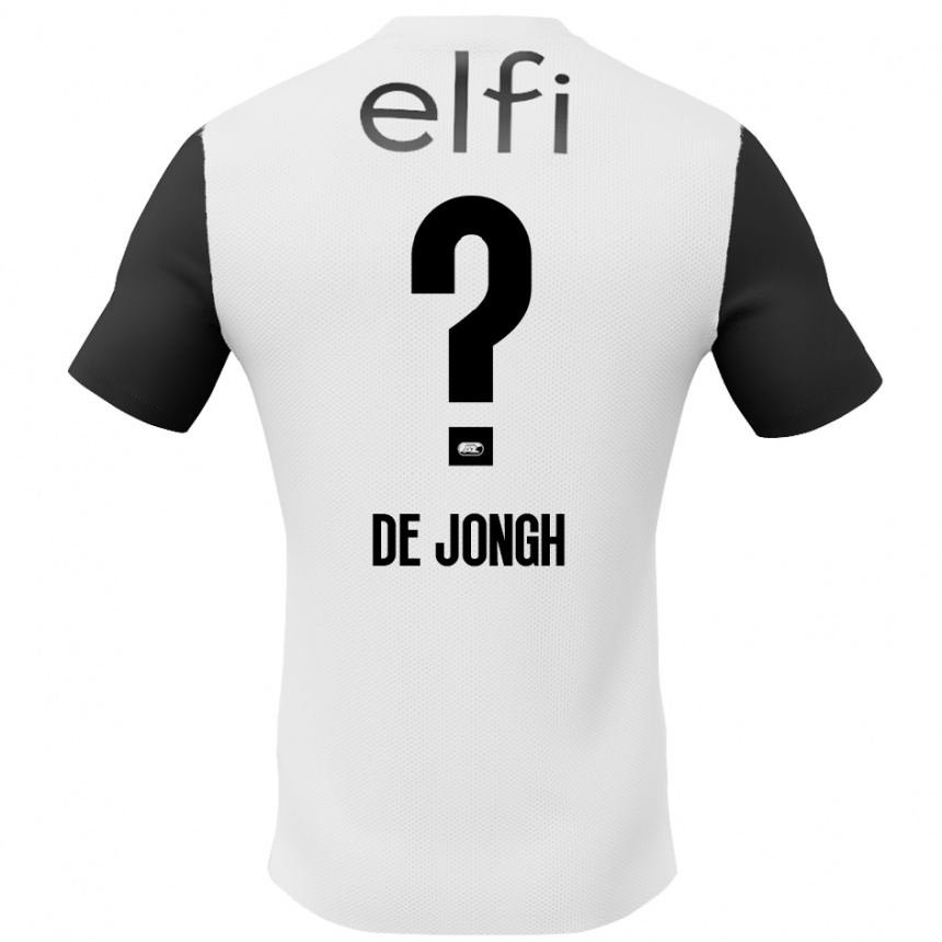 Kids Football Iain De Jongh #0 White Black Away Jersey 2024/25 T-Shirt