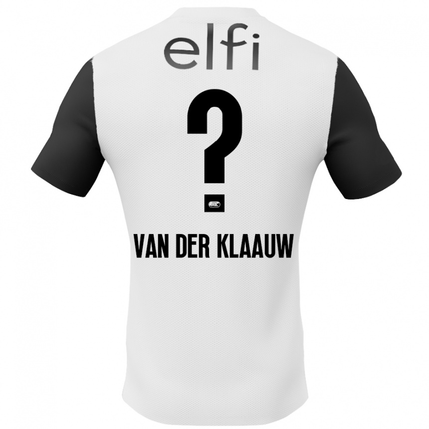 Kids Football Deacon Van Der Klaauw #0 White Black Away Jersey 2024/25 T-Shirt