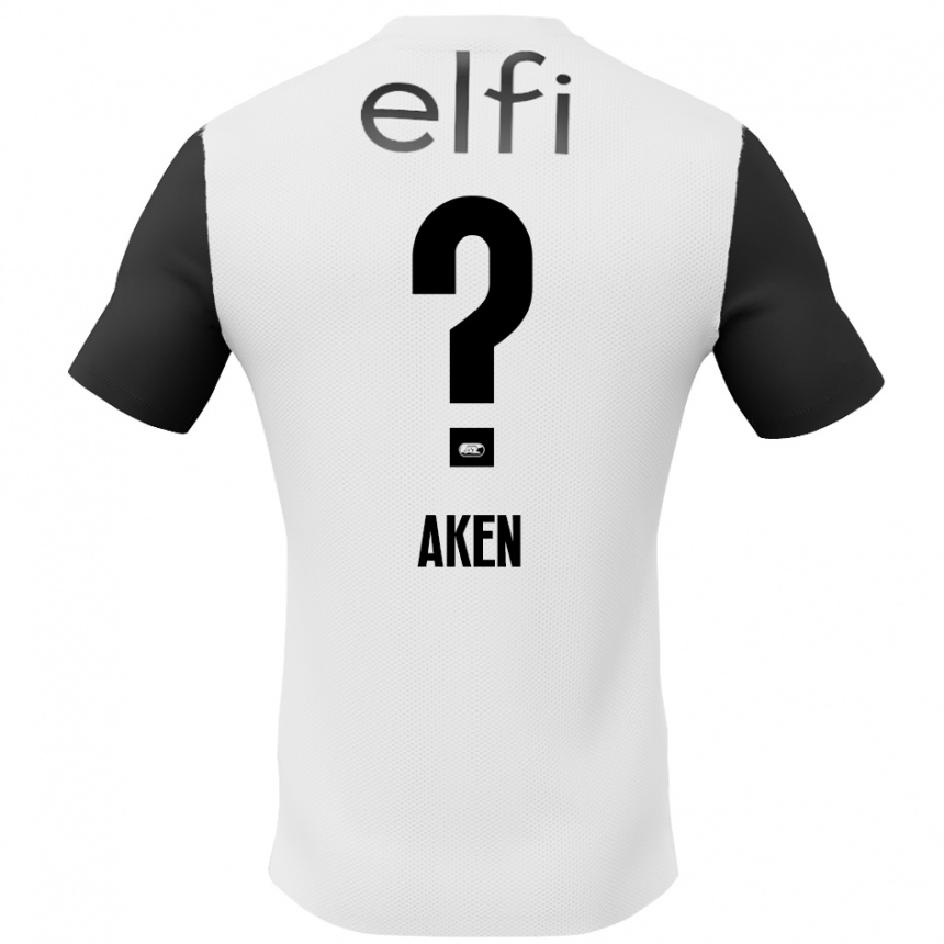 Kids Football Latrell Aken #0 White Black Away Jersey 2024/25 T-Shirt