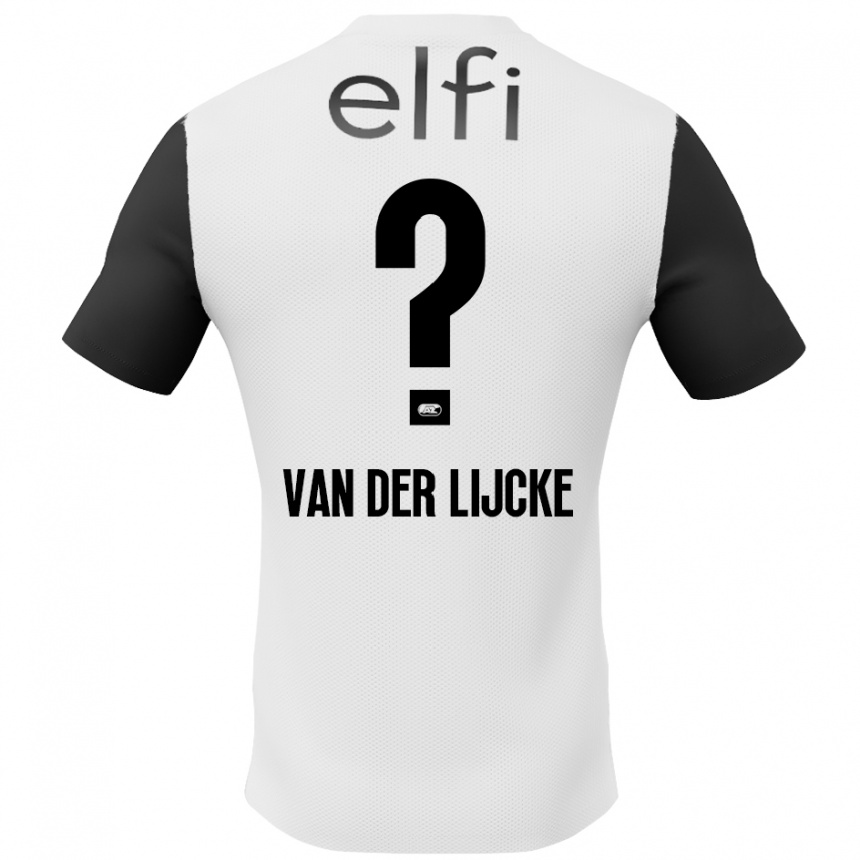 Kids Football Donny Van Der Lijcke #0 White Black Away Jersey 2024/25 T-Shirt