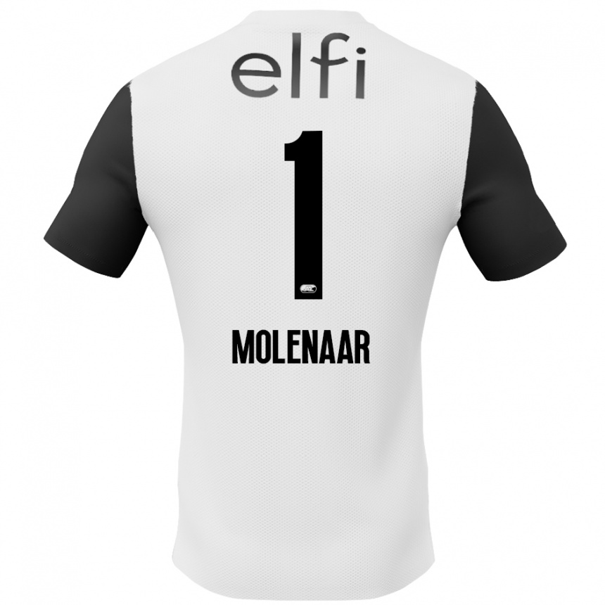 Kids Football Finn Molenaar #1 White Black Away Jersey 2024/25 T-Shirt