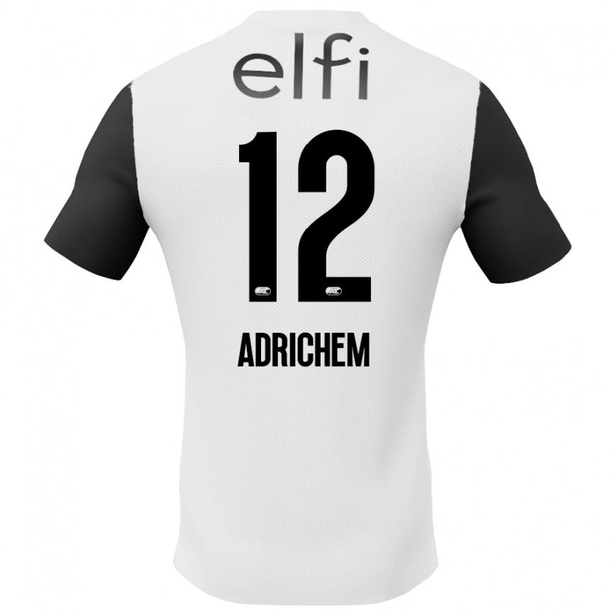 Kids Football Mees Adrichem #12 White Black Away Jersey 2024/25 T-Shirt