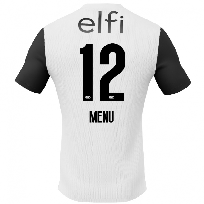 Kids Football Mathijs Menu #12 White Black Away Jersey 2024/25 T-Shirt