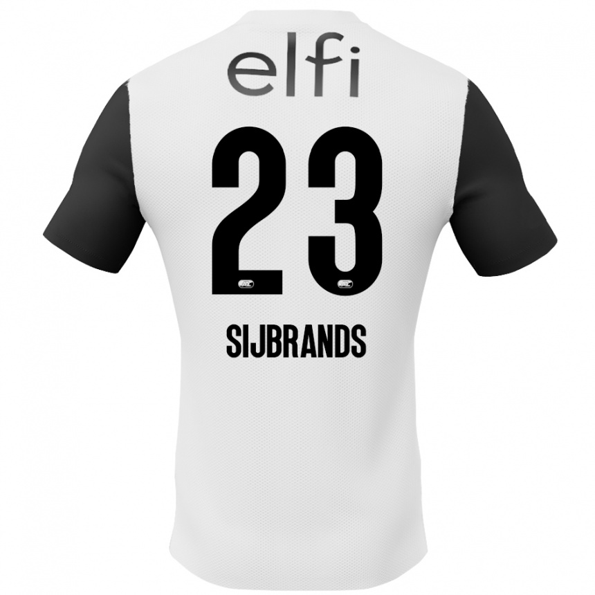 Kids Football Julian Sijbrands #23 White Black Away Jersey 2024/25 T-Shirt