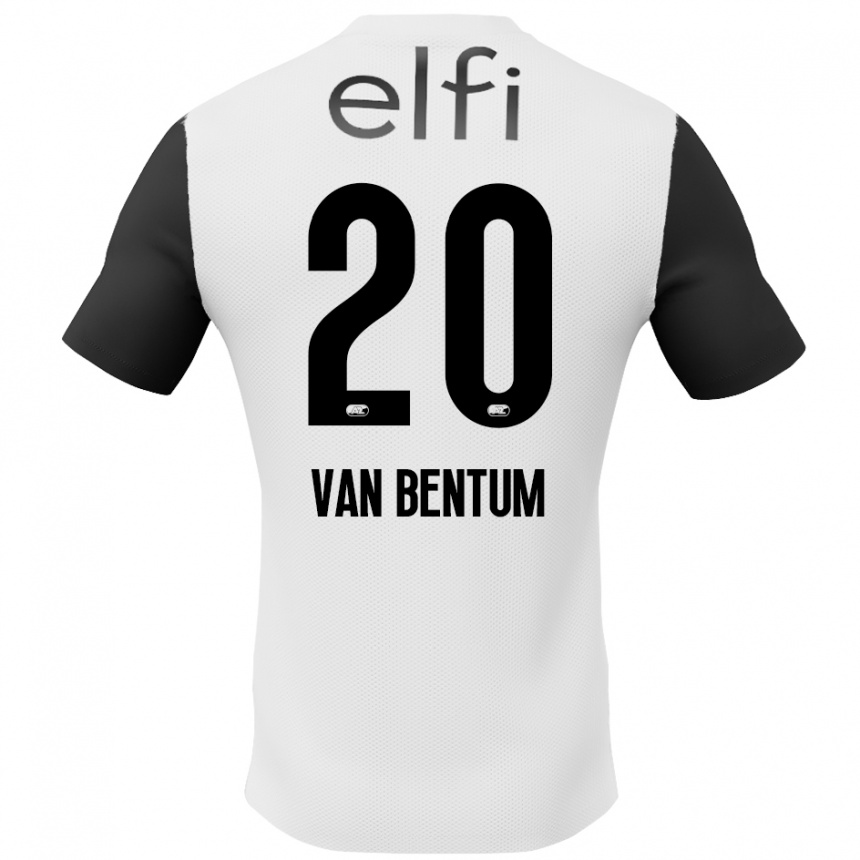 Kids Football Mirte Van Bentum #20 White Black Away Jersey 2024/25 T-Shirt