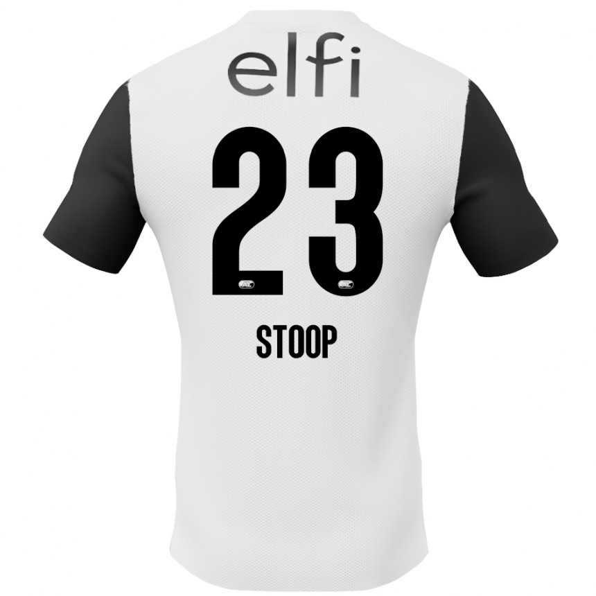 Kids Football Maudy Stoop #23 White Black Away Jersey 2024/25 T-Shirt