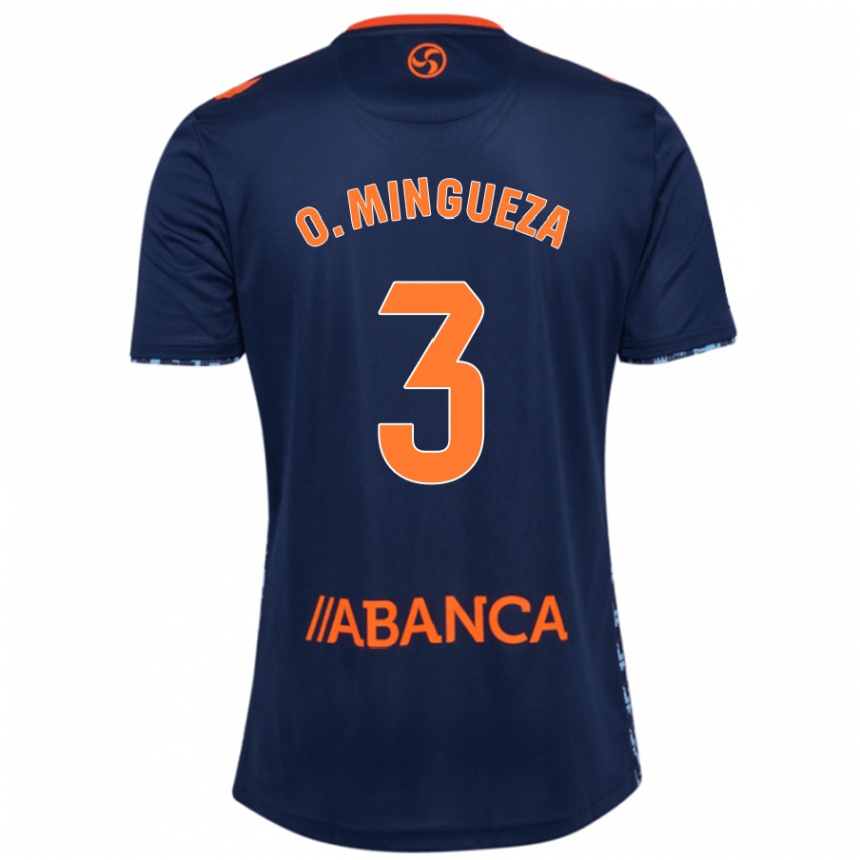 Kids Football Óscar Mingueza #3 Navy Blue Away Jersey 2024/25 T-Shirt