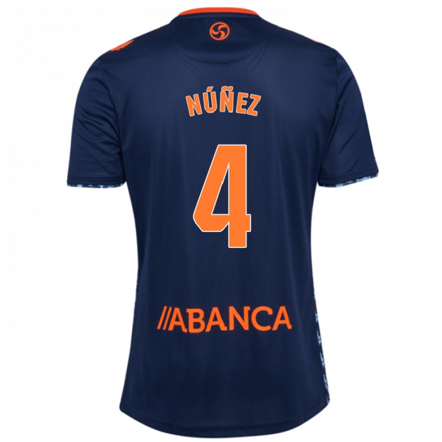 Kids Football Unai Núñez #4 Navy Blue Away Jersey 2024/25 T-Shirt