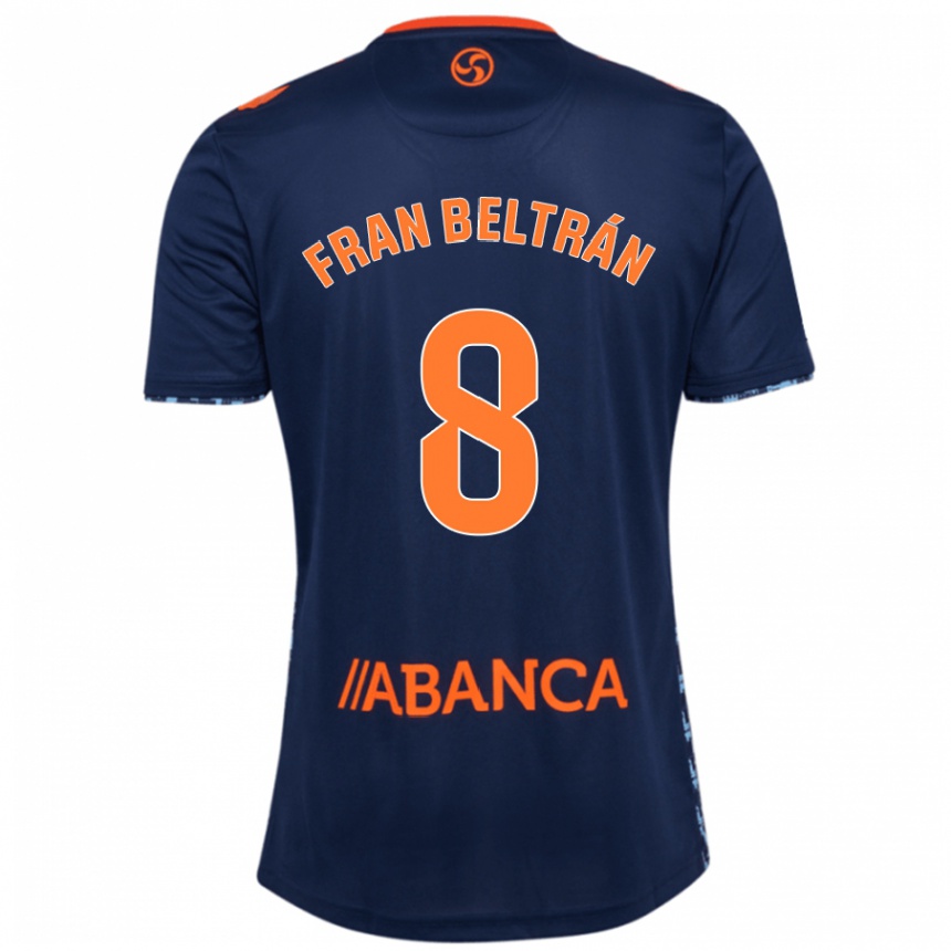 Kids Football Fran Beltrán #8 Navy Blue Away Jersey 2024/25 T-Shirt