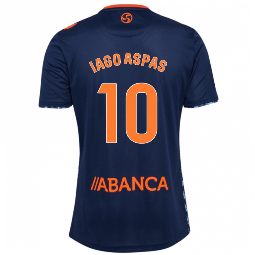 Kids Football Iago Aspas #10 Navy Blue Away Jersey 2024/25 T-Shirt