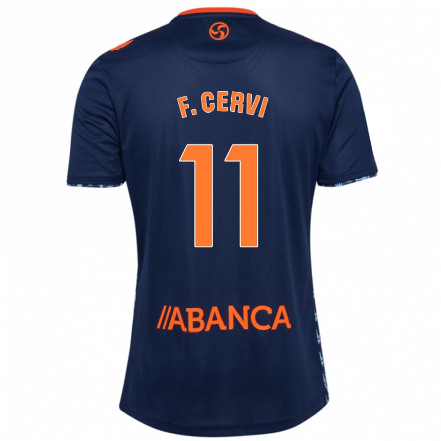 Kids Football Franco Cervi #11 Navy Blue Away Jersey 2024/25 T-Shirt