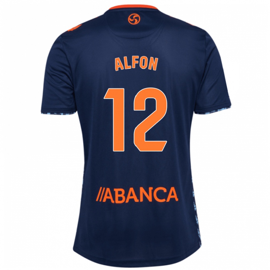 Kids Football Alfon González #12 Navy Blue Away Jersey 2024/25 T-Shirt