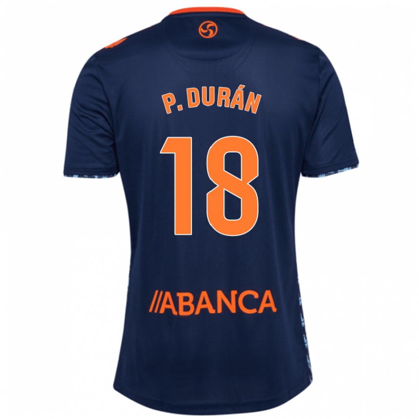 Kids Football Pablo Durán #18 Navy Blue Away Jersey 2024/25 T-Shirt