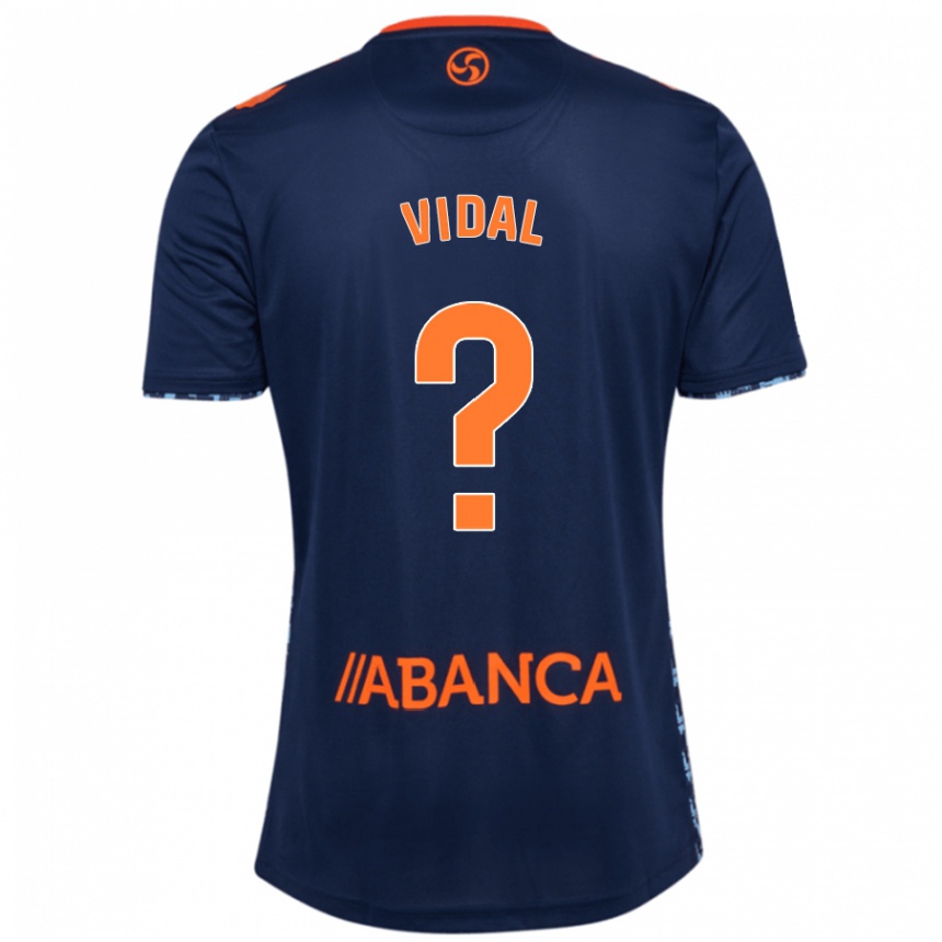 Kids Football Marc Vidal #0 Navy Blue Away Jersey 2024/25 T-Shirt