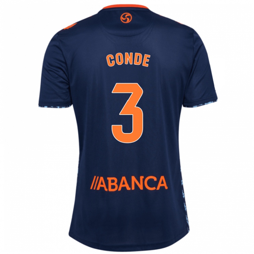 Kids Football Martín Conde #3 Navy Blue Away Jersey 2024/25 T-Shirt