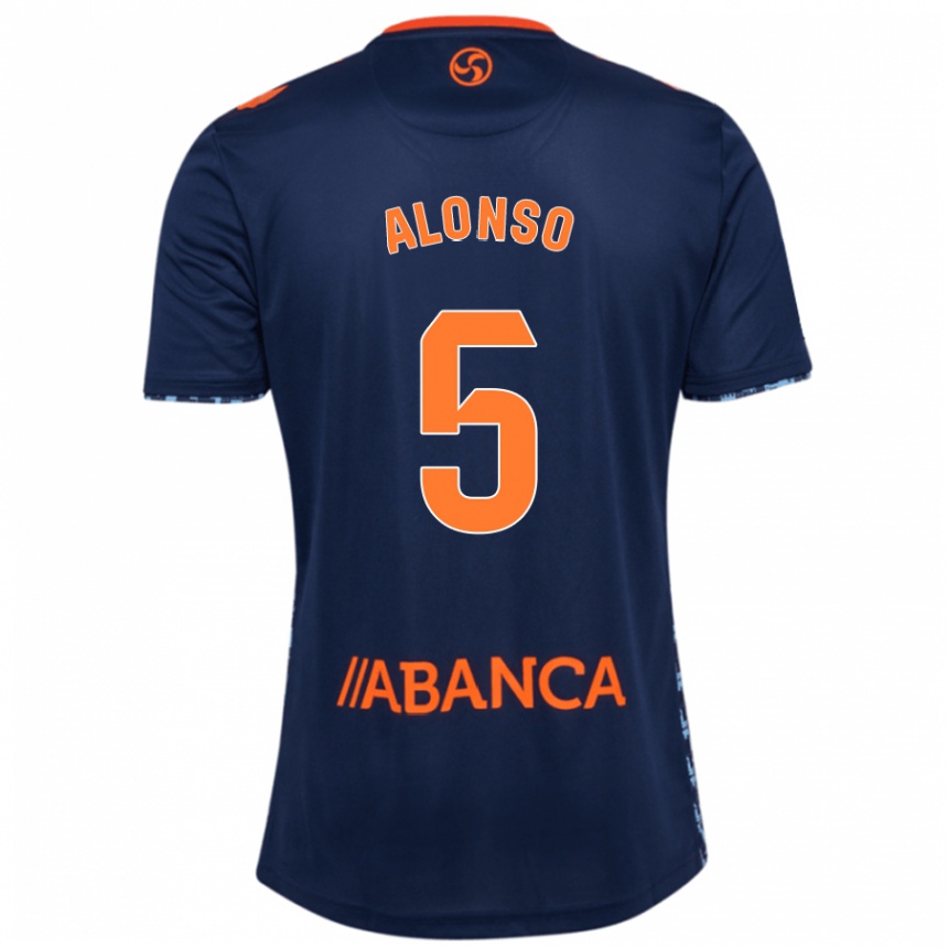 Kids Football Gael Alonso #5 Navy Blue Away Jersey 2024/25 T-Shirt