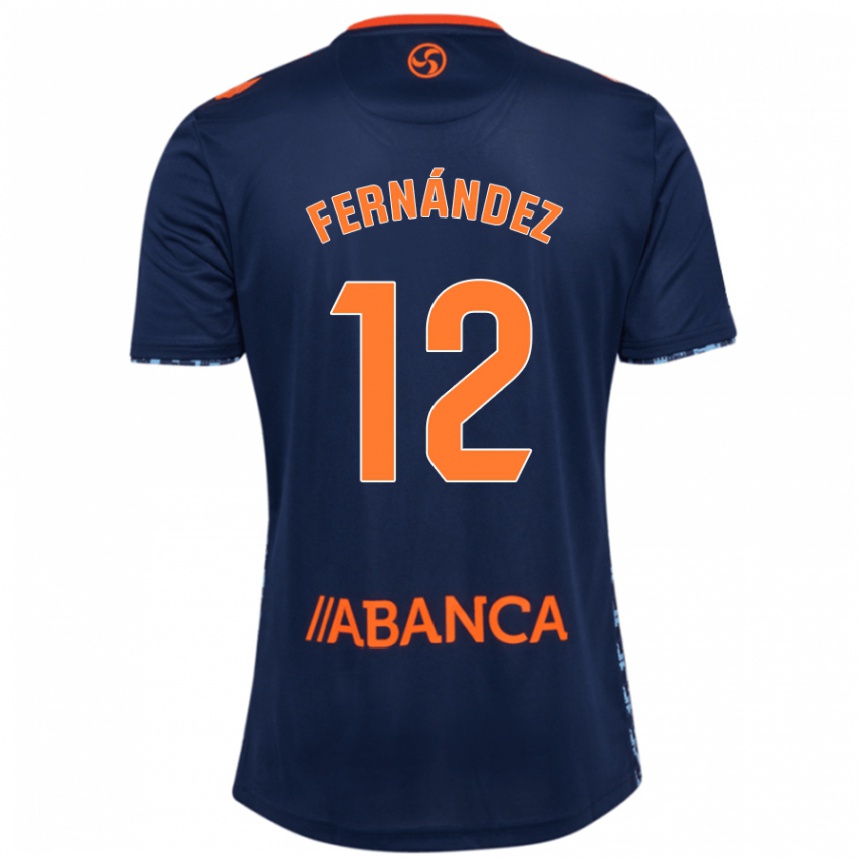 Kids Football Manu Fernández #12 Navy Blue Away Jersey 2024/25 T-Shirt