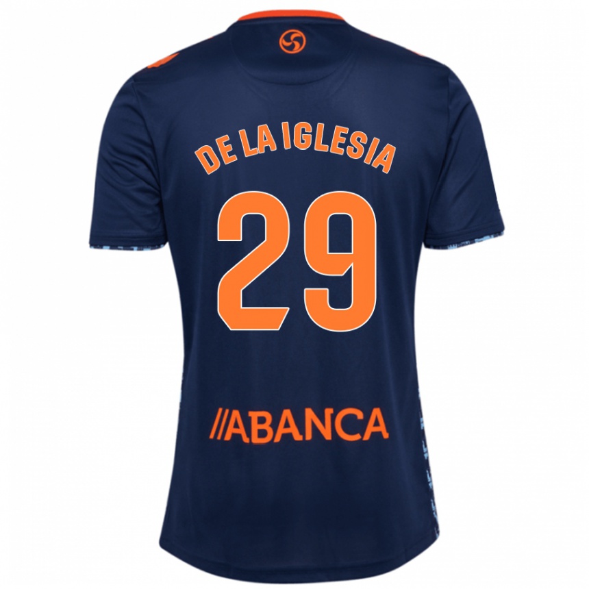 Kids Football David De La Iglesia #29 Navy Blue Away Jersey 2024/25 T-Shirt