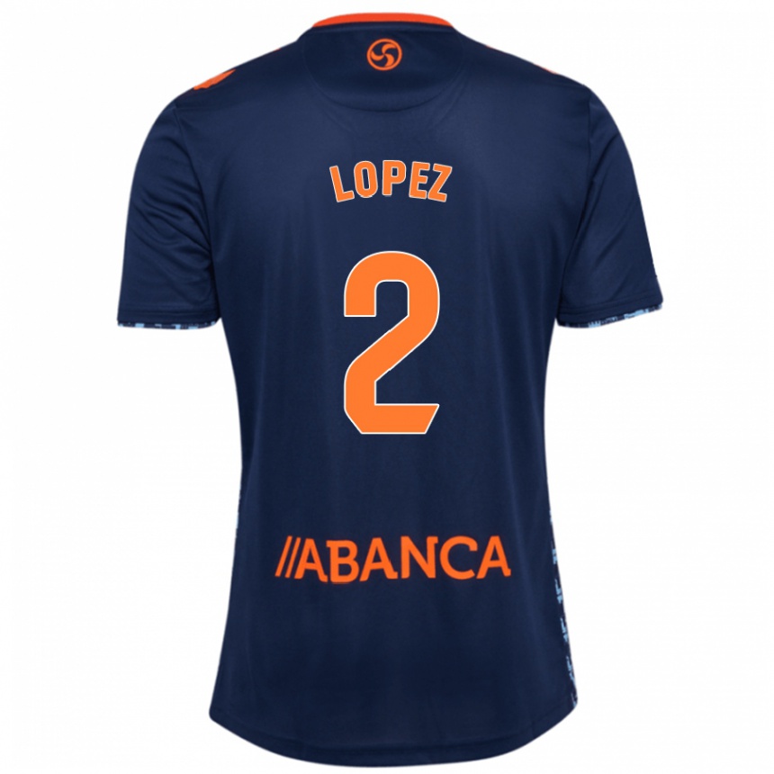 Kids Football Iván López #2 Navy Blue Away Jersey 2024/25 T-Shirt