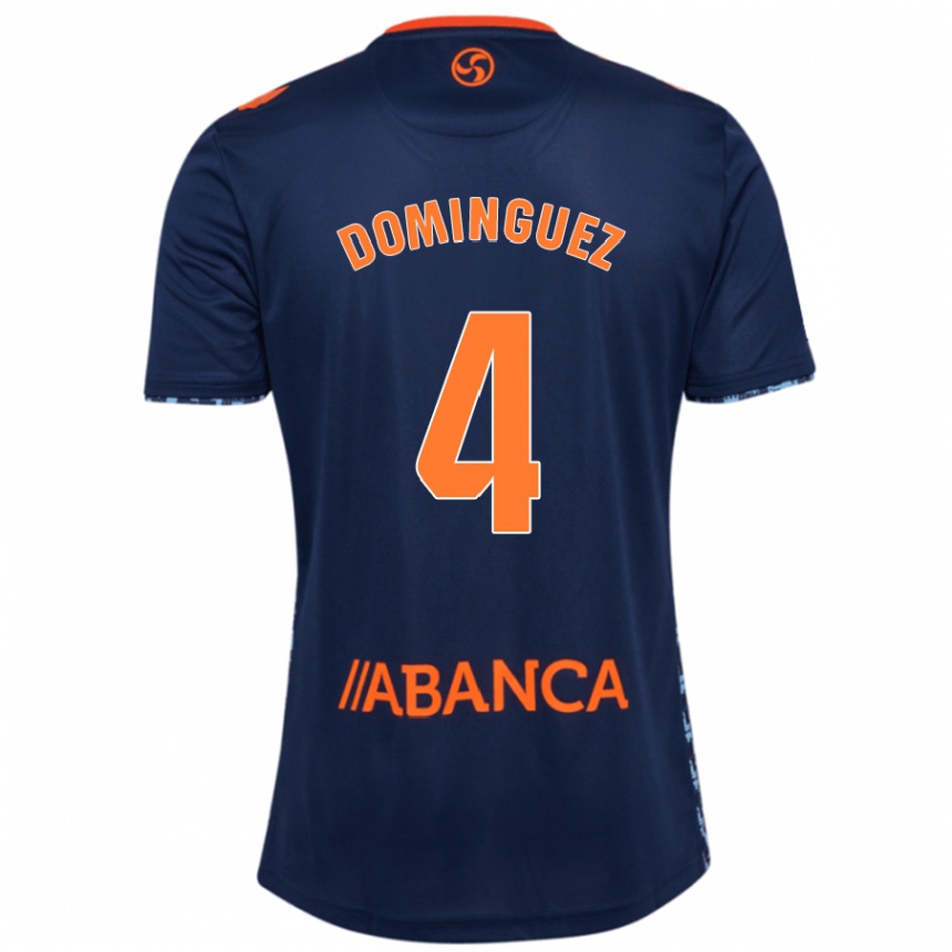 Kids Football Javi Domínguez #4 Navy Blue Away Jersey 2024/25 T-Shirt