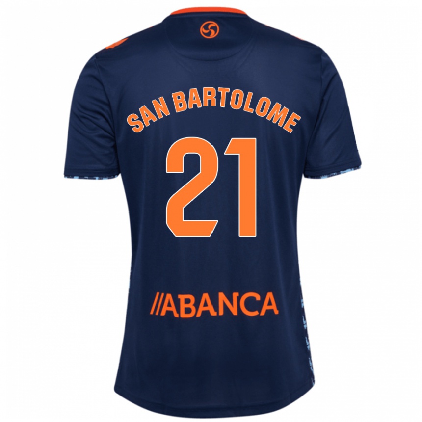 Kids Football Víctor San Bartolomé #21 Navy Blue Away Jersey 2024/25 T-Shirt