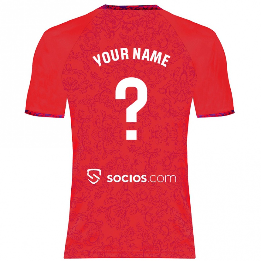 Kids Football Your Name #0 Red Away Jersey 2024/25 T-Shirt