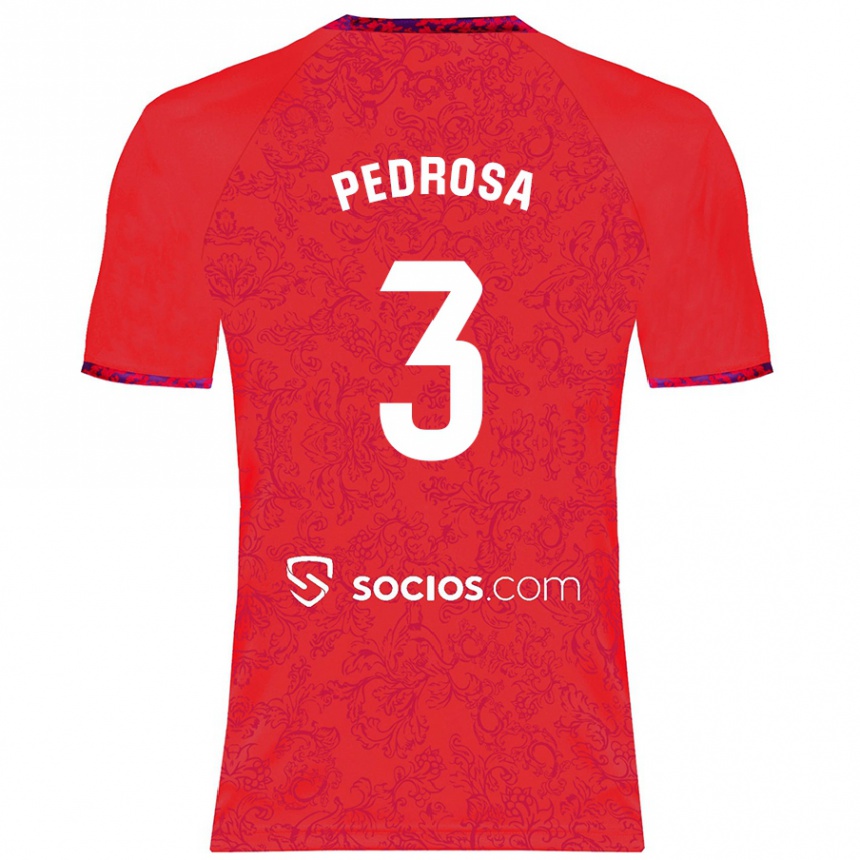 Kids Football Adrià Pedrosa #3 Red Away Jersey 2024/25 T-Shirt