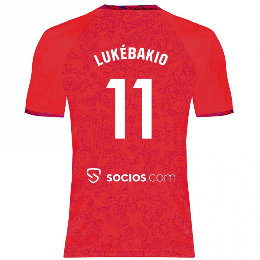 Kids Football Dodi Lukébakio #11 Red Away Jersey 2024/25 T-Shirt