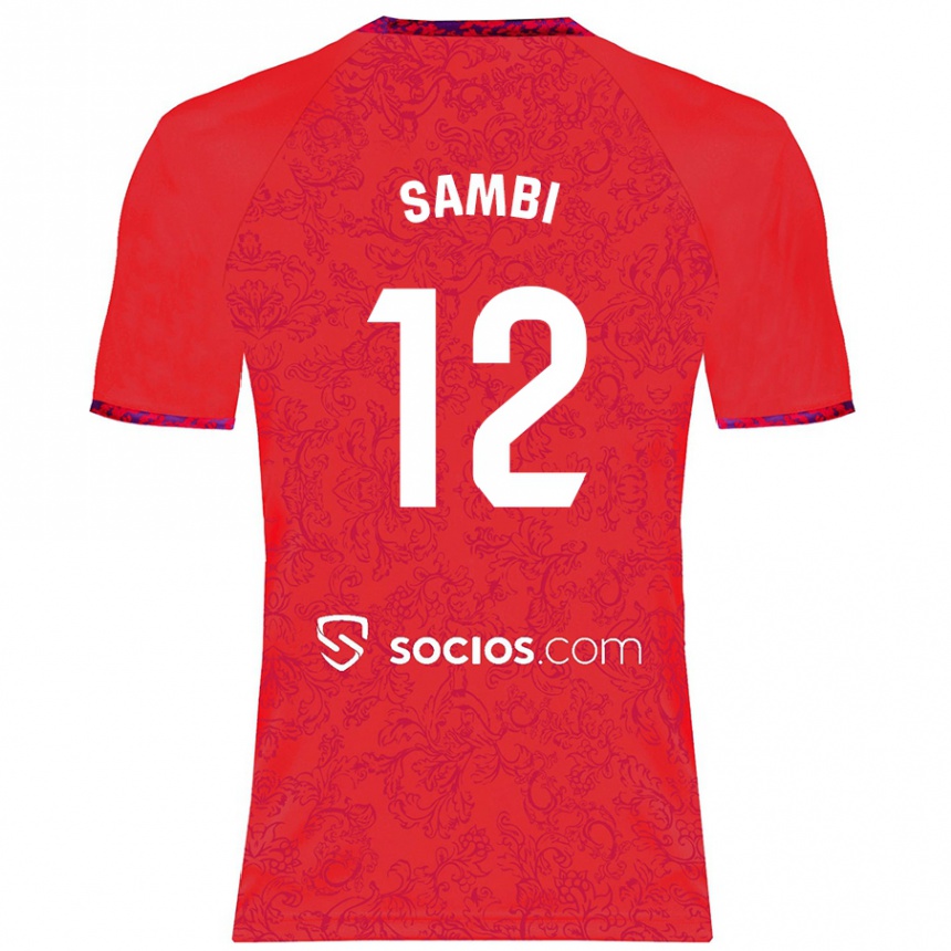 Kids Football Albert Sambi Lokonga #12 Red Away Jersey 2024/25 T-Shirt