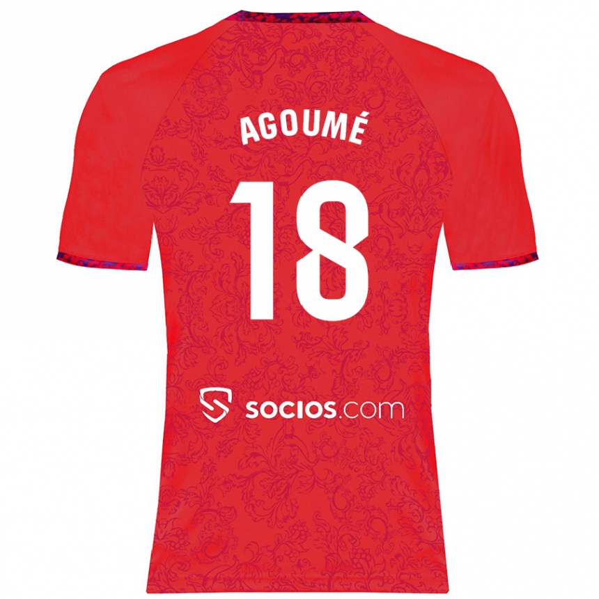 Kids Football Lucien Agoume #18 Red Away Jersey 2024/25 T-Shirt