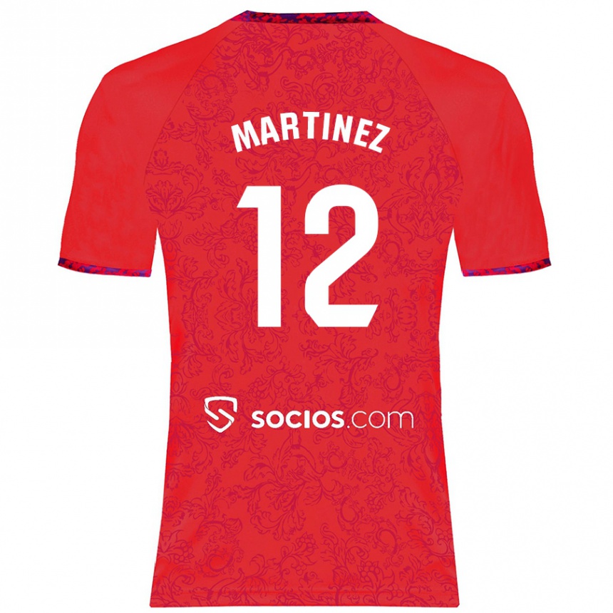 Kids Football Gabri Martinez #12 Red Away Jersey 2024/25 T-Shirt