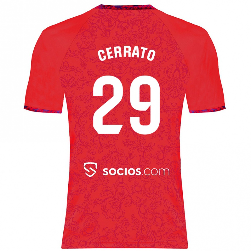 Kids Football Alba Cerrato Izquierdo #29 Red Away Jersey 2024/25 T-Shirt