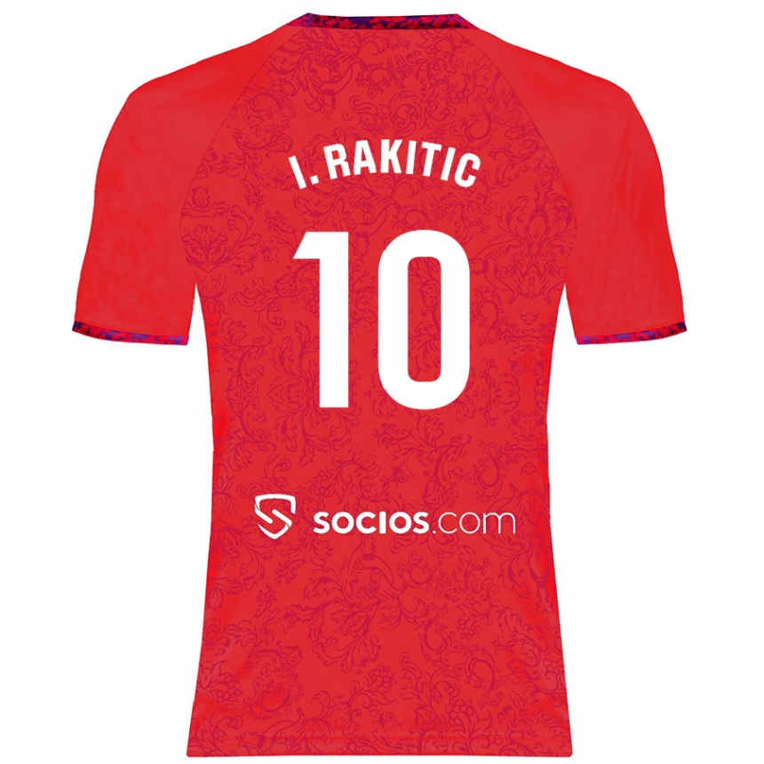 Kids Football Ivan Rakitic #10 Red Away Jersey 2024/25 T-Shirt