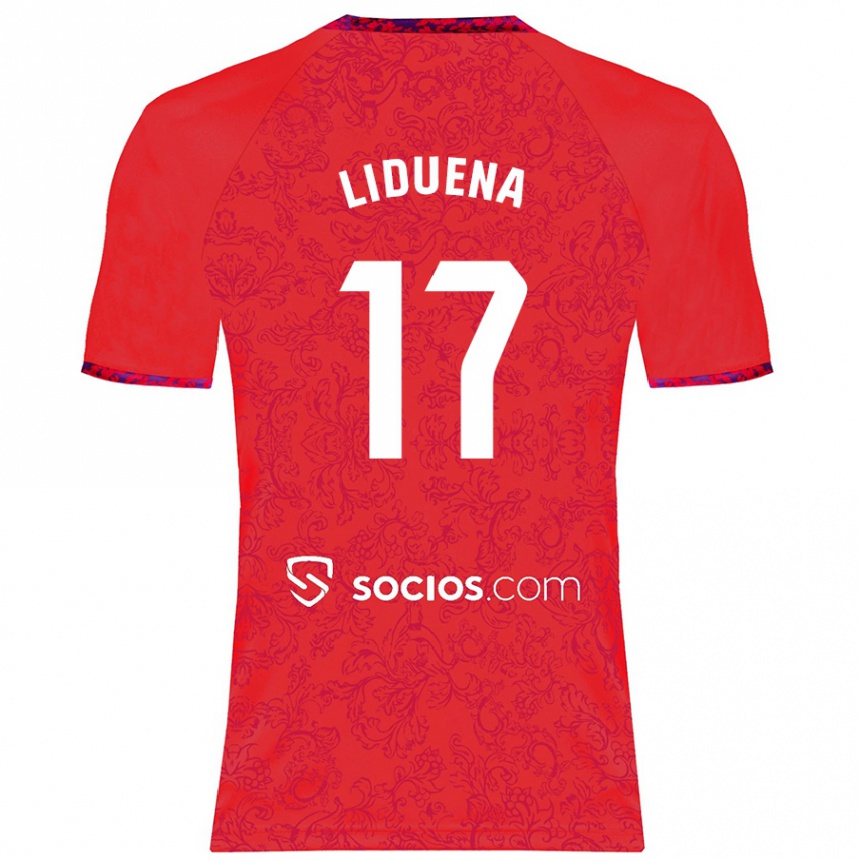 Kids Football Daniel Lidueña #17 Red Away Jersey 2024/25 T-Shirt