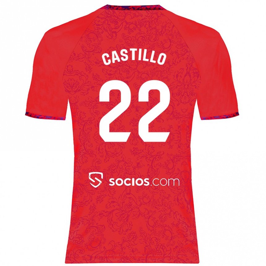 Kids Football José Castillo #22 Red Away Jersey 2024/25 T-Shirt